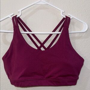Asics Women's Strappy Burgundy Sports Bra